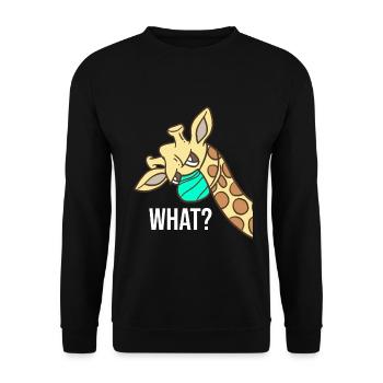 Masque Girafe WHAT Masque Girafe - Sweat-shirt Unisexe - noir - Devant - Alina (178cm) & Michal (187cm)