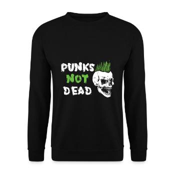 Punks Not Dead Anarchy Punker Totenkopf Skull Punk - Unisex Pullover - Schwarz - Vorne - Alina (178cm) & Michal (187cm)