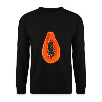 Papaya Kostüm Exotische Papayafrucht Obst Früchte - Unisex Pullover - Schwarz - Vorne - Alina (178cm) & Michal (187cm)