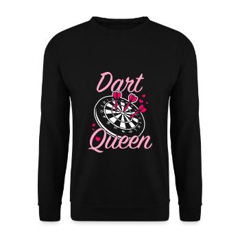 Dart Queen Shirt Dartspielerin für Frauen - Unisex Pullover - Schwarz - Vorne - Alina (178cm) & Michal (187cm)
