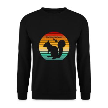 Oachkatzlschwoaf squirrel vintage dialect - Unisex Sweatshirt - black - Front - Alina (178cm) & Michal (187cm)