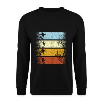 Retro vintage skater skateboard skateboarders - Unisex Sweatshirt - black - Front - Alina (178cm) & Michal (187cm)