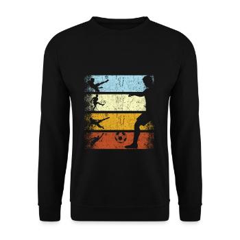 Retro vintage soccer player soccer football player - Unisex Sweatshirt - black - Front - Alina (178cm) & Michal (187cm)