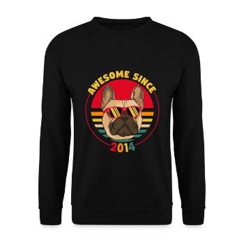 7e anniversaire du bouledogue français génial depuis 2014 - Sweat-shirt Unisexe - noir - Devant - Alina (178cm) & Michal (187cm)