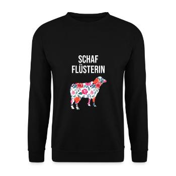 Schafe Flüsterin Landwirtin Bäurin Schäferin - Unisex Pullover - Schwarz - Vorne - Alina (178cm) & Michal (187cm)