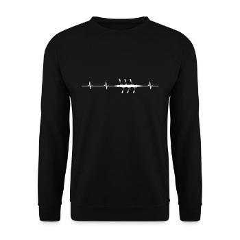 Heartbeat rower rowing rowing rowing boat - Unisex Sweatshirt - black - Front - Alina (178cm) & Michal (187cm)