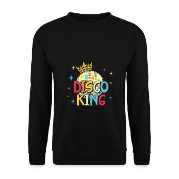 Disco King Dancing Party Vintage Retro 80s 90s - Unisex Sweatshirt - black - Front - Alina (178cm) & Michal (187cm)