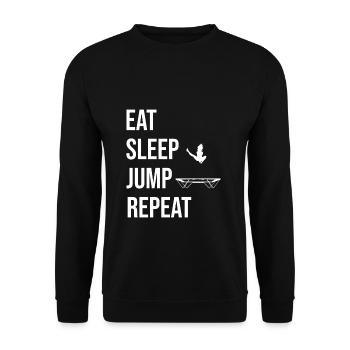 Eat Sleep Jump Repeat Trampoline Jumping Fitness - Sweat-shirt Unisexe - noir - Devant - Alina (178cm) & Michal (187cm)