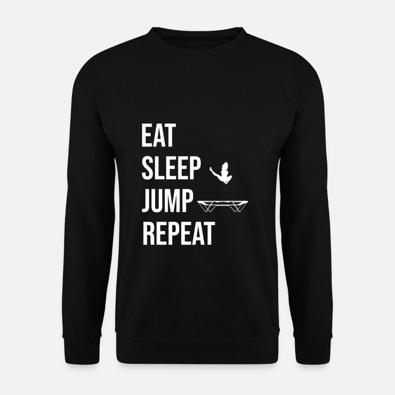 Eat Sleep Jump Repeat Trampolin Jumping Fitness - Unisex Pullover - Schwarz