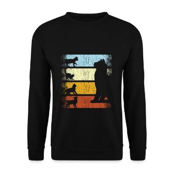 Chat vintage chats rétro chat chat propriétaires - Sweat-shirt Unisexe - noir - Devant - Alina (178cm) & Michal (187cm)