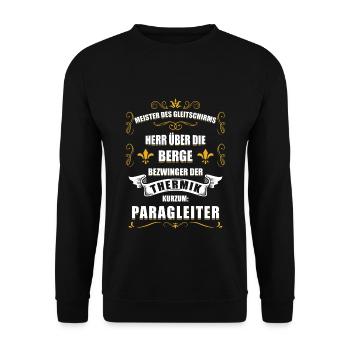 Lustige Paragleiter Sprüche Paragliding - Unisex Pullover - Schwarz - Vorne - Alina (178cm) & Michal (187cm)