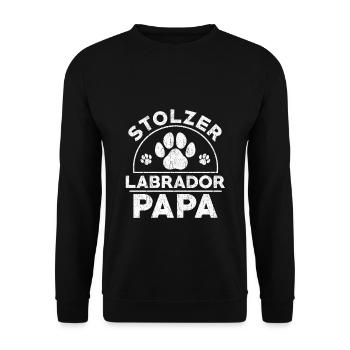 Stolzer Labrador Papa Hundepapa Hund Hunde - Unisex Pullover - Schwarz - Vorne - Alina (178cm) & Michal (187cm)