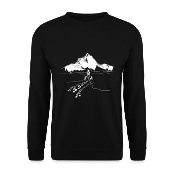 Mountains dog walking dog walk kids dog gift - Unisex Sweatshirt - black - Front - Alina (178cm) & Michal (187cm)