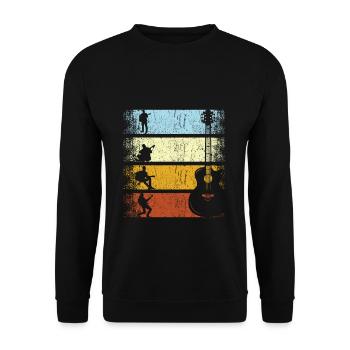 Retro vintage guitarist guitar musician guitars - Unisex Sweatshirt - black - Front - Alina (178cm) & Michal (187cm)