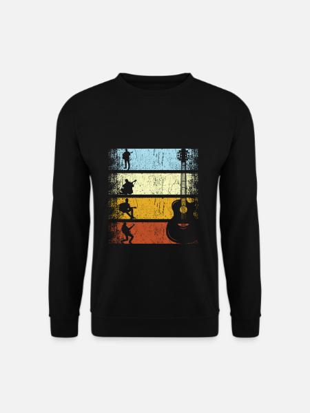 Retro Vintage Gitarrist Gitarre Musiker Gitarren - Unisex Pullover - Schwarz