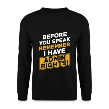 Administrator Computer Scientist Programmer Admin - Unisex Sweatshirt - black - Front - Alina (178cm) & Michal (187cm)
