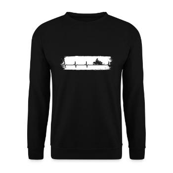 Heartbeat snowmobile snowmobile winter sports - Unisex Sweatshirt - black - Front - Alina (178cm) & Michal (187cm)