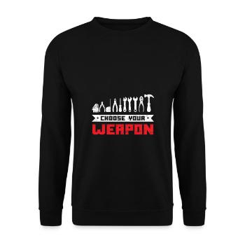 Craftsman Tool Vintage Choose Your Weapon - Unisex Sweatshirt - black - Front - Alina (178cm) & Michal (187cm)