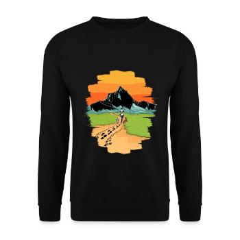 Mountains dog walking dog walk kids dog gift - Unisex Sweatshirt - black - Front - Alina (178cm) & Michal (187cm)