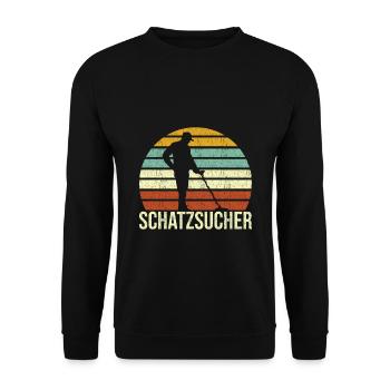 Schatzsucher Retro Sondler Metalldetektor Detektor - Unisex Pullover - Schwarz - Vorne - Alina (178cm) & Michal (187cm)