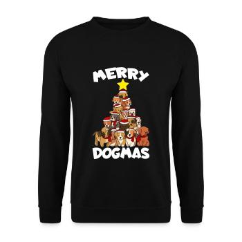 Dog Christmas Dogs Tree Merry Dogmas Funny - Unisex Sweatshirt - black - Front - Alina (178cm) & Michal (187cm)