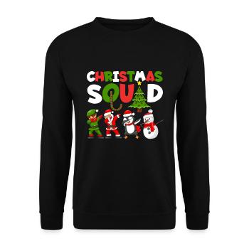 Christmas Squad Funny Xmas Tree Dabbing Santa Elf - Unisex Sweatshirt - black - Front - Alina (178cm) & Michal (187cm)