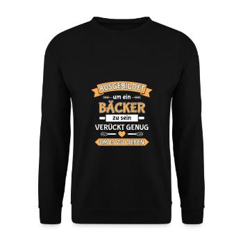 Bäcker Konditor Bäckermeister Backen Hobbybäcker - Unisex Pullover - Schwarz - Vorne - Alina (178cm) & Michal (187cm)