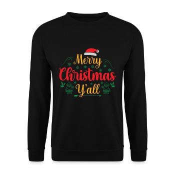 Merry Christmas Y'all - Unisex Sweatshirt - black - Front - Alina (178cm) & Michal (187cm)