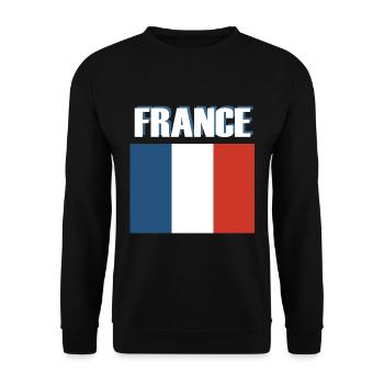 Drapeau de la France - Sweat-shirt Unisexe - noir - Devant - Alina (178cm) & Michal (187cm)