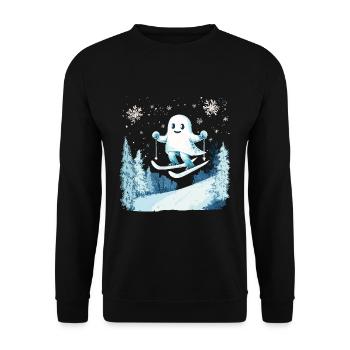 Geist Skifahrer Halloween - Unisex Pullover - Schwarz - Vorne - Alina (178cm) & Michal (187cm)