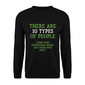 Binary types - Unisex Sweatshirt - black - Front - Alina (178cm) & Michal (187cm)