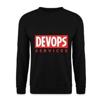 DEV OPS Services - Unisex Sweatshirt - black - Front - Alina (178cm) & Michal (187cm)