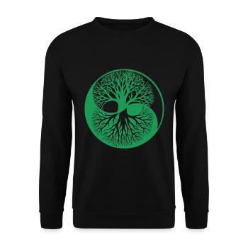 Baum des Lebens - Unisex Pullover - Schwarz - Vorne - Alina (178cm) & Michal (187cm)