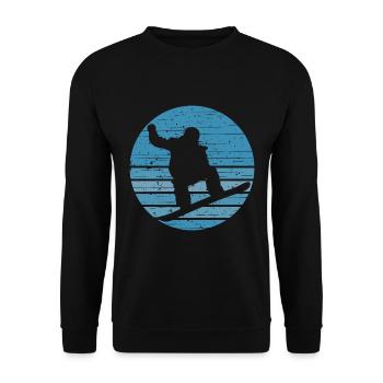 Cool Snowboarder Vintage Snowboard Boards Retro - Unisex Sweatshirt - black - Front - Alina (178cm) & Michal (187cm)