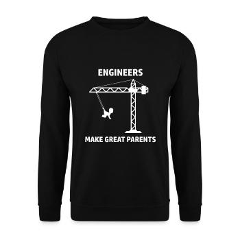 Ingenieur Spruch Engineers Make Great Parents - Unisex Pullover - Schwarz - Vorne - Alina (178cm) & Michal (187cm)
