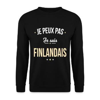 Je peux pas je suis Finlandais - Sweat-shirt Unisexe - noir - Devant - Alina (178cm) & Michal (187cm)
