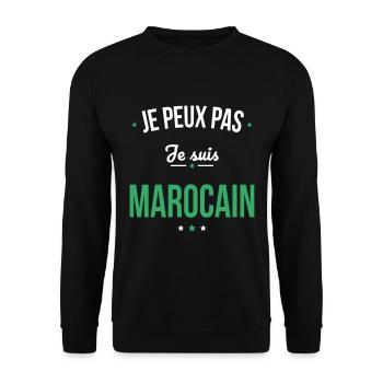 Je peux pas je suis Marocain - Sweat-shirt Unisexe - noir - Devant - Alina (178cm) & Michal (187cm)