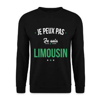 Je peux pas je suis Limousin - Sweat-shirt Unisexe - noir - Devant - Alina (178cm) & Michal (187cm)
