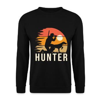 Jagd Jagd Cooles Geschenk für Jäger - Unisex Pullover - Schwarz - Vorne - Alina (178cm) & Michal (187cm)