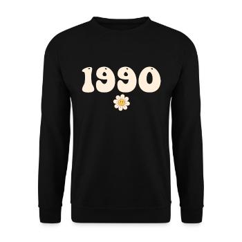1990 - Gift born in 1990 - Unisex Sweatshirt - black - Front - Alina (178cm) & Michal (187cm)