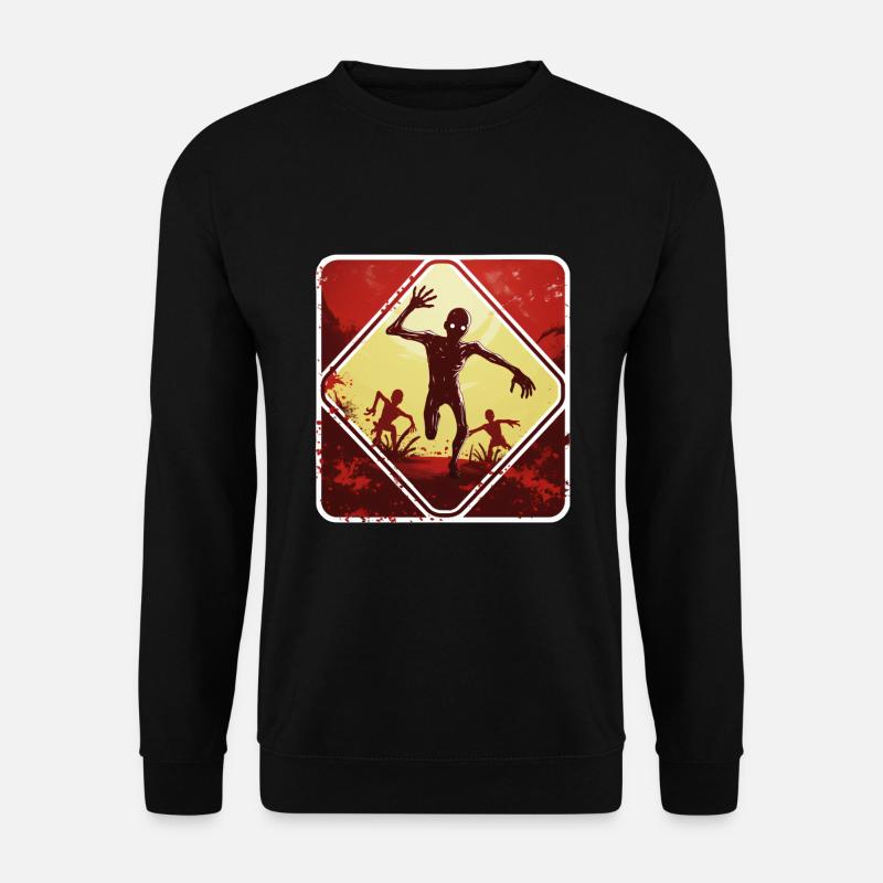Halloween Zombie Warnschild - Unisex Pullover - Schwarz