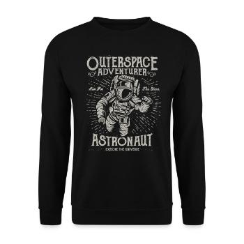 astronaute - Sweat-shirt Unisexe - noir - Devant - Alina (178cm) & Michal (187cm)