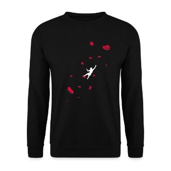 Climbing Boulder wall Rock climbers Bouldering - Unisex Sweatshirt - black - Front - Alina (178cm) & Michal (187cm)