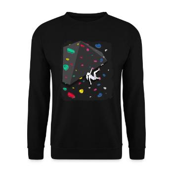 Climbing Boulder wall Rock climbers Bouldering - Unisex Sweatshirt - black - Front - Alina (178cm) & Michal (187cm)