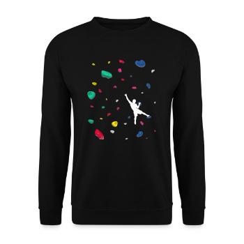 Climbing Boulder wall Rock climbers Bouldering - Unisex Sweatshirt - black - Front - Alina (178cm) & Michal (187cm)