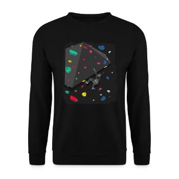 Climbing Boulder wall Rock climbers Bouldering - Unisex Sweatshirt - black - Front - Alina (178cm) & Michal (187cm)
