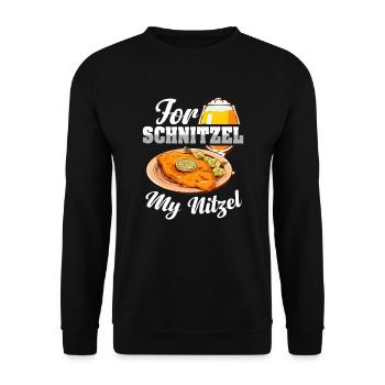 For Schnitzel My Nitzel | Beer and schnitzel - Unisex Sweatshirt - black - Front - Alina (178cm) & Michal (187cm)