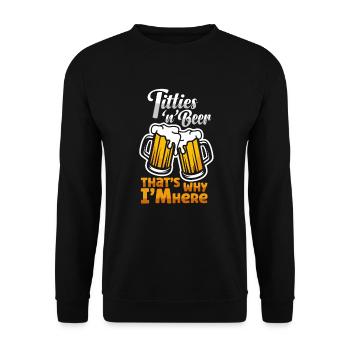 Amateurs de bière Design | I love Titties and Beer - Sweat-shirt Unisexe - noir - Devant - Alina (178cm) & Michal (187cm)