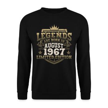 Légende Août 1967 55ème Anniversaire Cadeau Hommes - Sweat-shirt Unisexe - noir - Devant - Alina (178cm) & Michal (187cm)