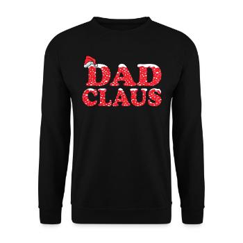 Papa Claus Weihnachtsgeschenk für Papa - Unisex Pullover - Schwarz - Vorne - Alina (178cm) & Michal (187cm)